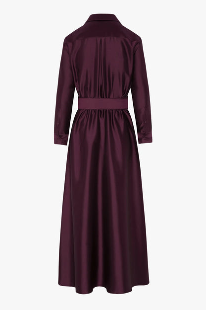 Jasper Conran "Isla" Wool Silk Shirt Dress in Berry