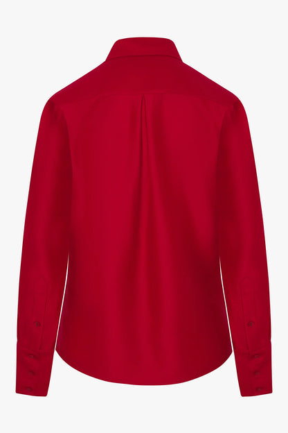 Jasper Conran "Gwen" Wool Silk Fitted Shirt in Red
