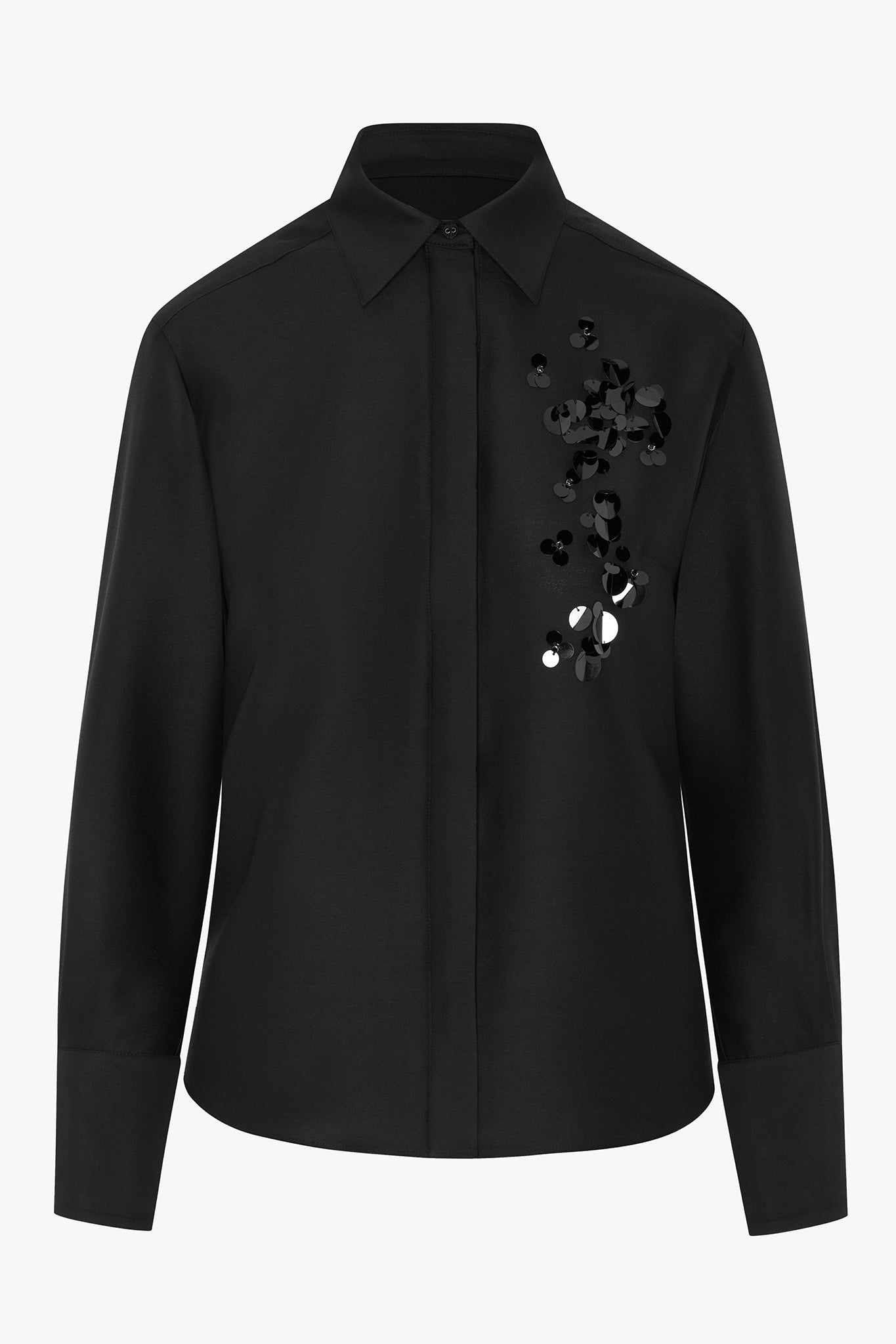 Jasper Conran Imelda Wool Silk Sequin Fitted Shirt