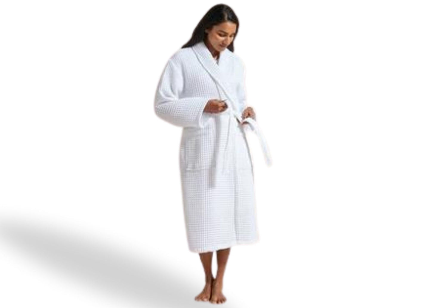 Christy "Waffle" Bathrobe in White