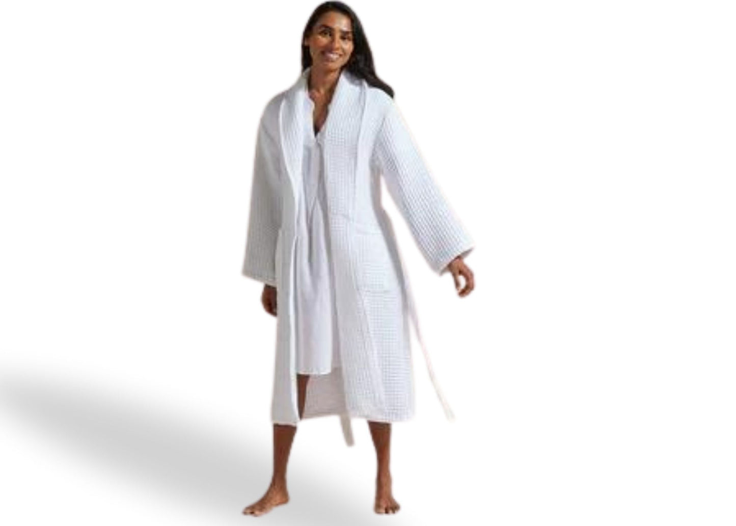 Christy "Waffle" Bathrobe in White
