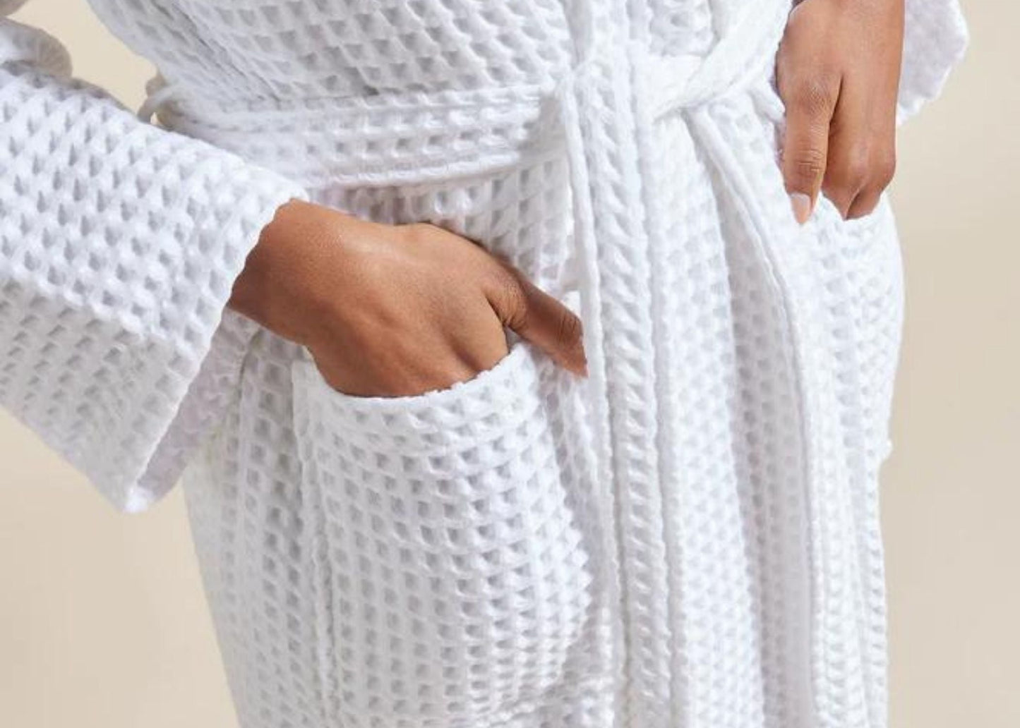 Christy "Waffle" Bathrobe in White