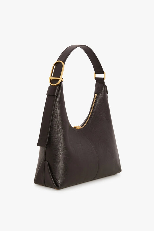 Jasper Conran Beatrix Leather Scoop Hobo in Black