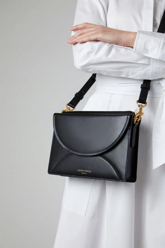 Jasper Conran Darcey Leather Double Flap Cross Body Bag