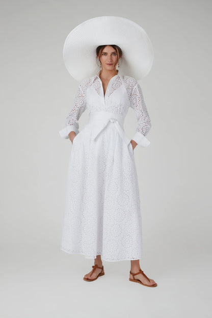 Jasper Conran "Felicia" Broderie Shirt in White