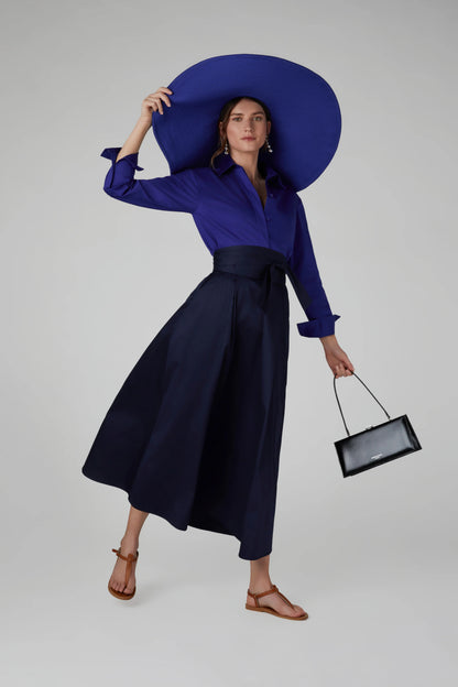 Jasper Conran "Florry" Maxi Full Skirt Cotton in Navy