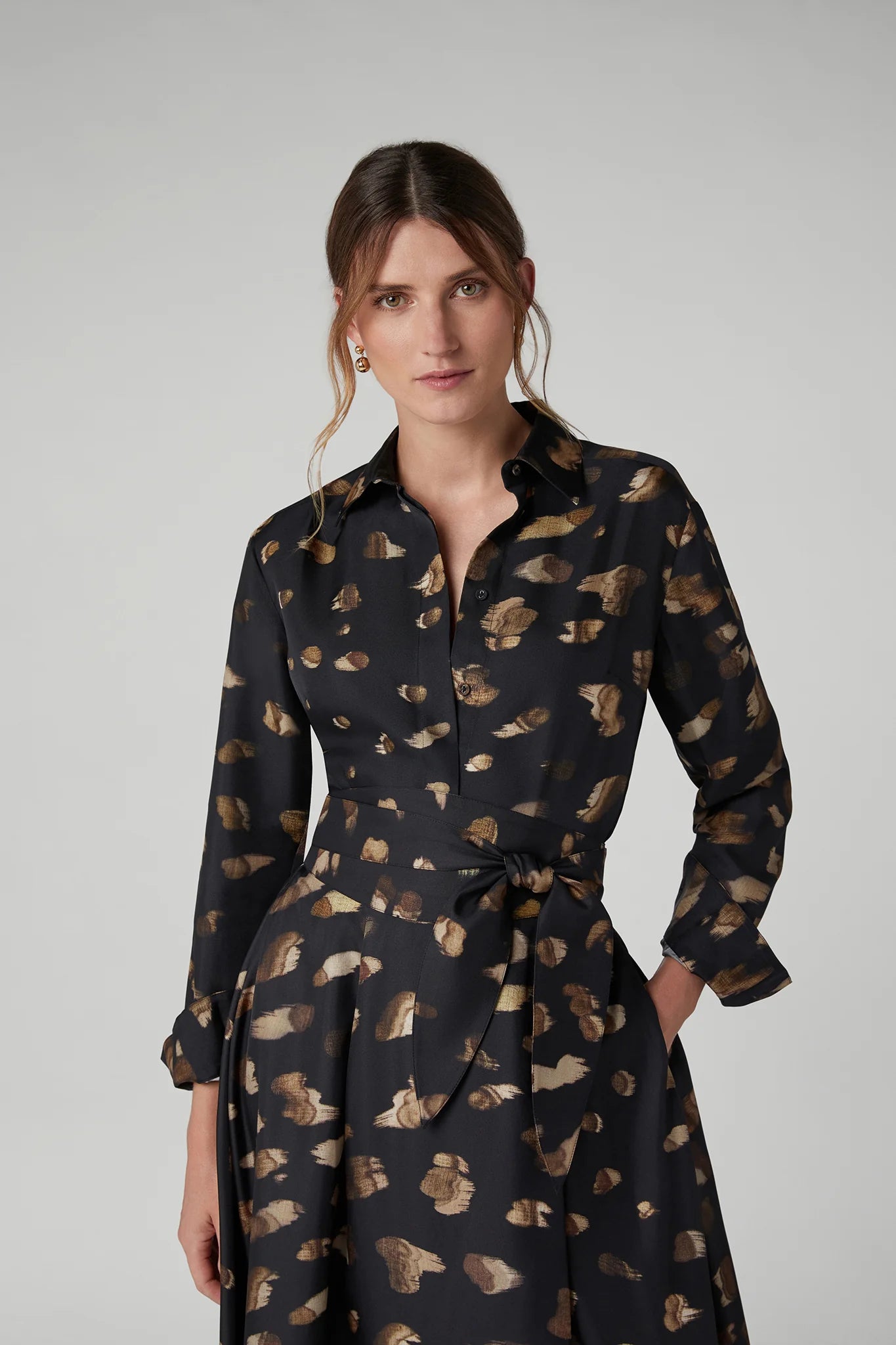 Jasper Conran Isabella Silk Twill Printed Shirt