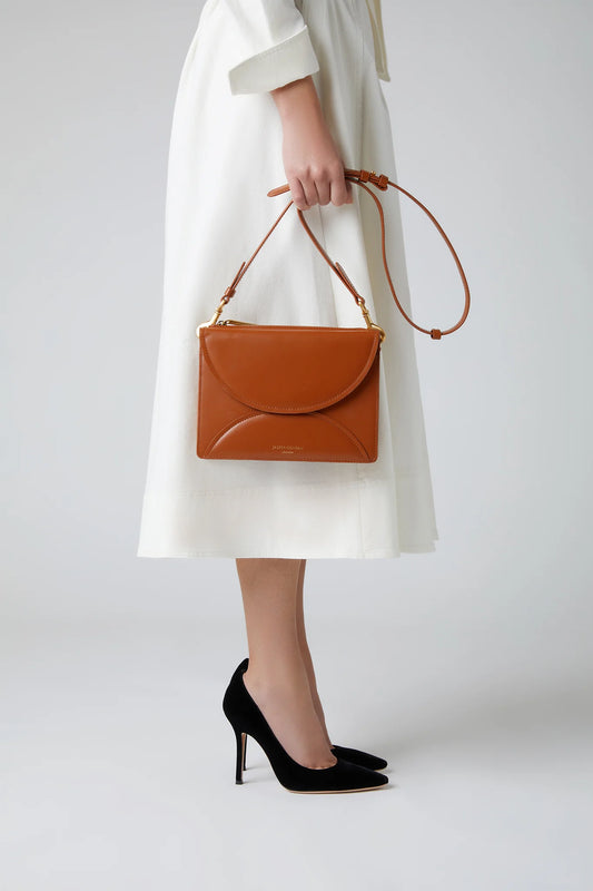Jasper Conran Darcey Leather Double Flap Cross Body Bag