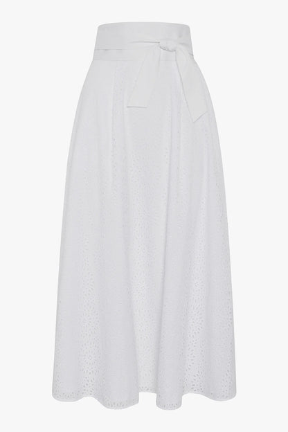 Jasper Conran "Felicia" Broderie Maxi Skirt in White
