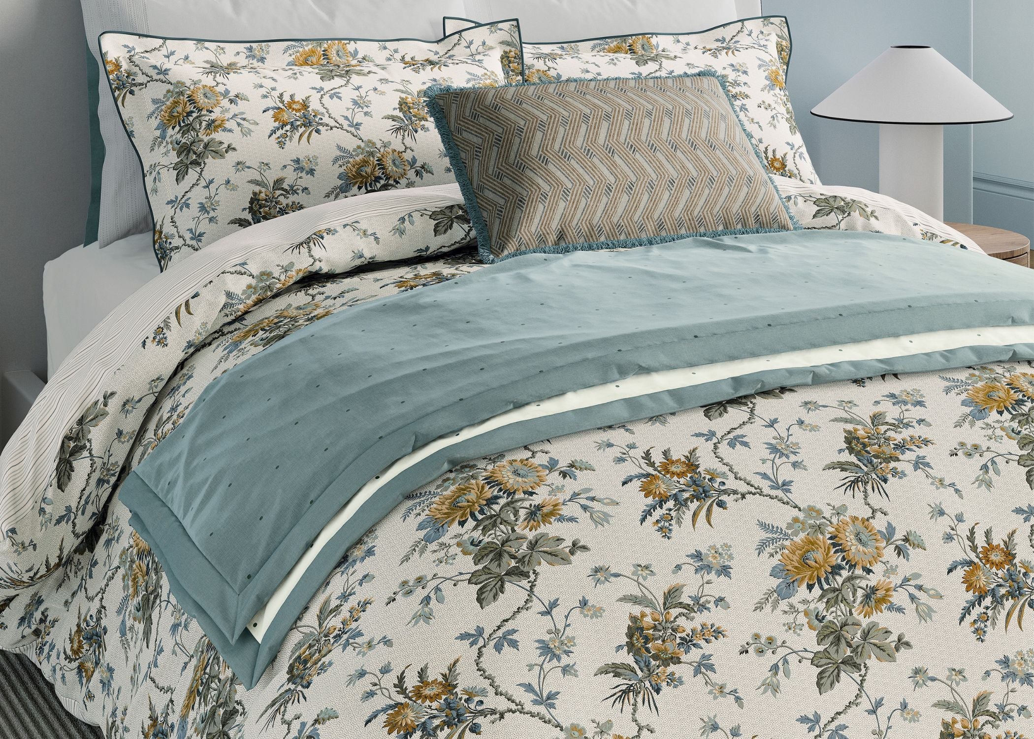 Bedeck of Belfast "Sybill" Duvet Cover Set in Duck Egg