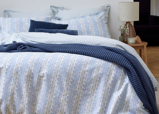 Christy "Folia" Duvet Cover Sets in Powder Blue