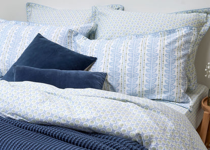 Christy "Folia" Duvet Cover Sets in Powder Blue