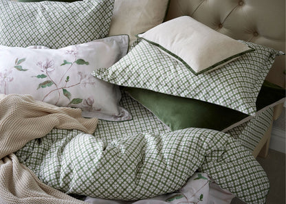 Christy "Magnolia" Duvet Cover Sets in Olive