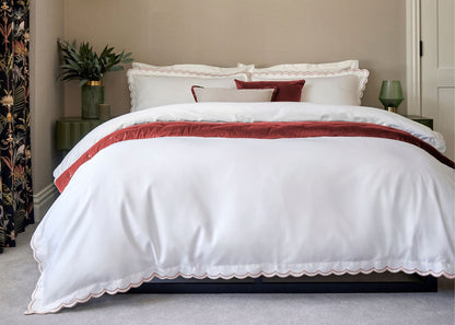 Christy "Scallop Edge" Duvet Cover Sets in Fire
