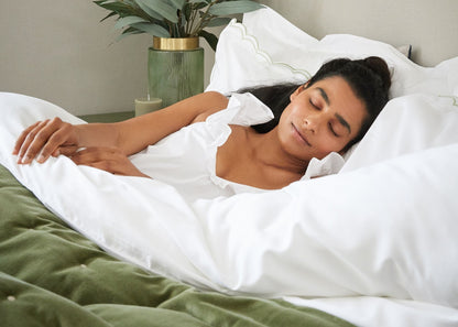 Christy "Scallop Edge" Duvet Cover Sets in Matcha