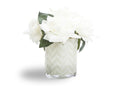 "Rose Buds Herringbone Bouquet" in Cream Vase – Artificial Silk Flowers