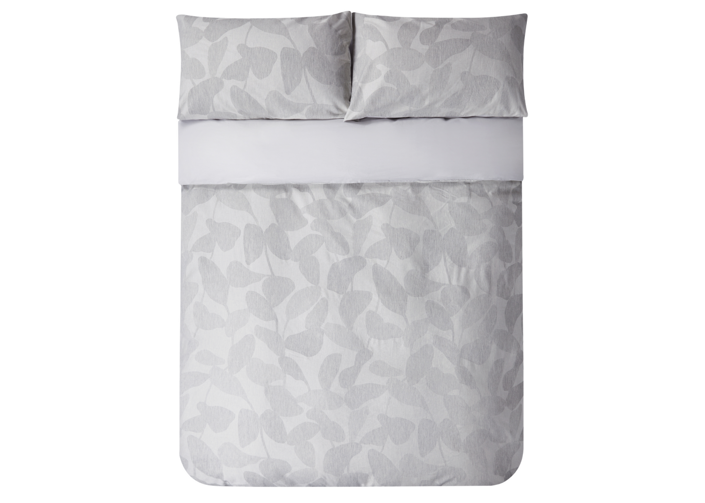 Jasper Conran "Abstract Leaf" Duvet Cover Set in Melange Grey