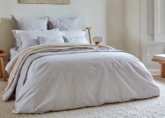 Christy "Lerwick Stripe" Duvet Cover Sets in Stone