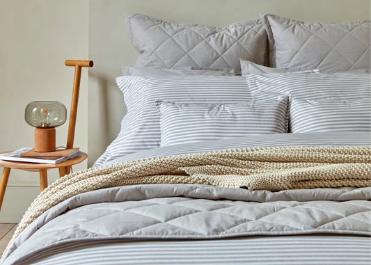 Christy "Lerwick Stripe" Duvet Cover Sets in Stone