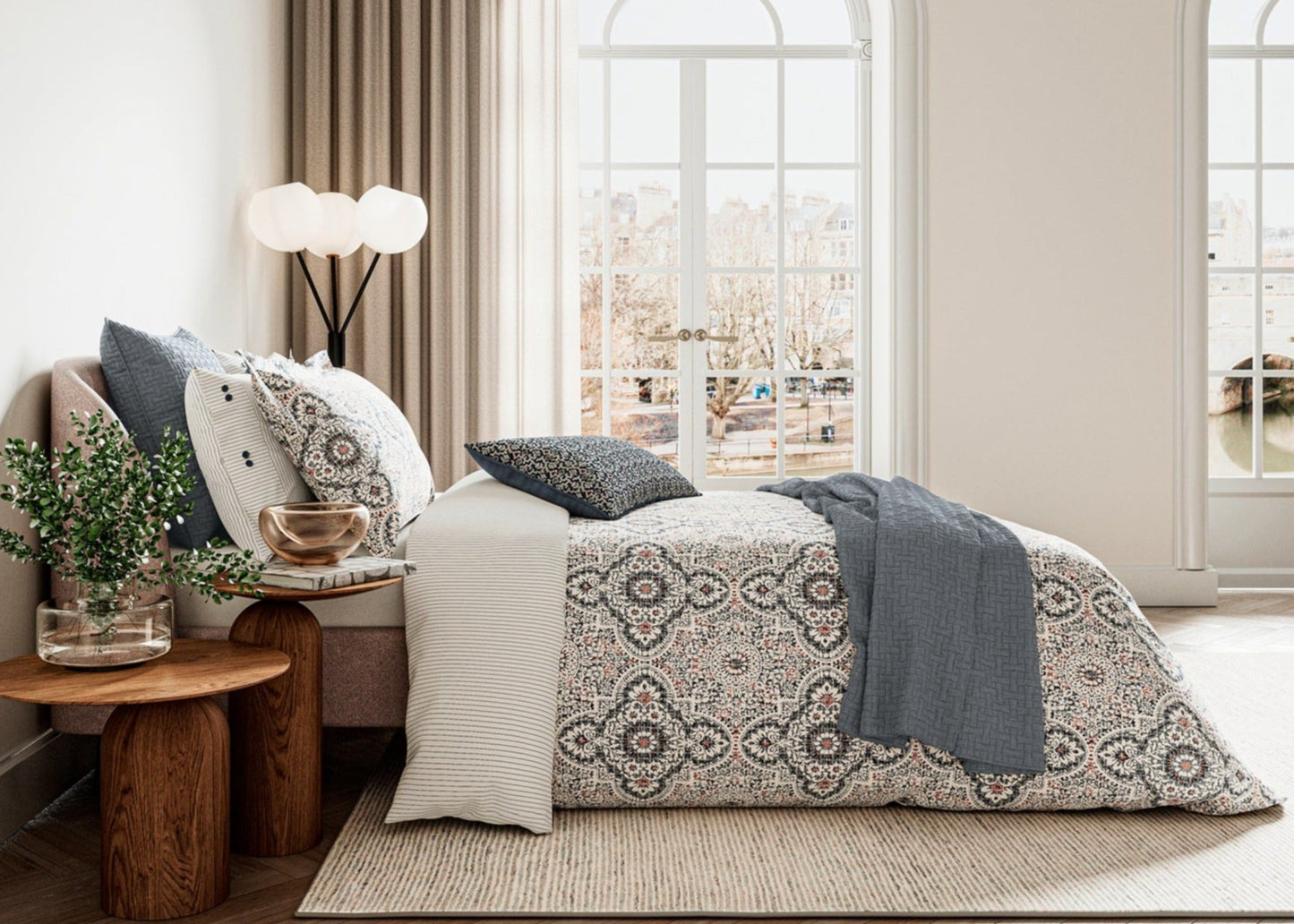 Bedeck of Belfast "Nena" Duvet Cover Set in Denim