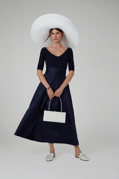 Jasper Conran "Florry" Maxi Full Skirt Cotton in Navy
