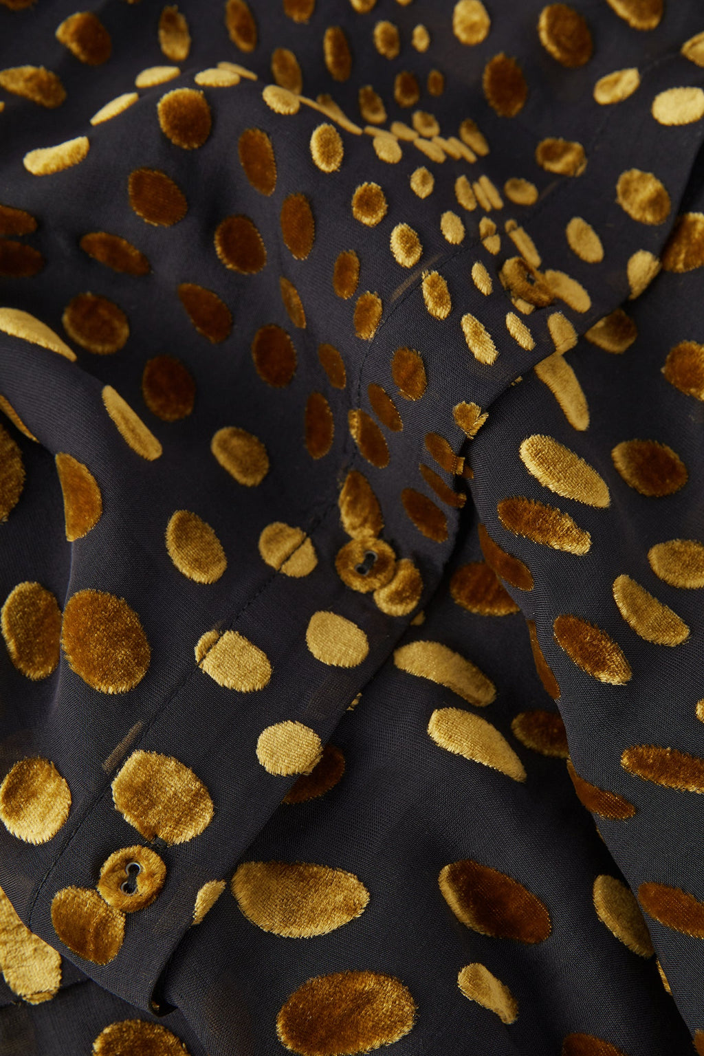 Idalia Velvet Burn Out Shirt in Gold Spot