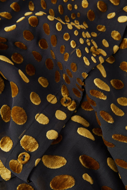 Jasper Conran  Idalia Velvet Burn Out Shirt Gold Spot