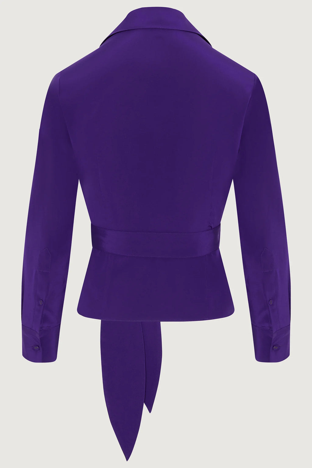 Genevieve Silk Wrap Shirt in Purple