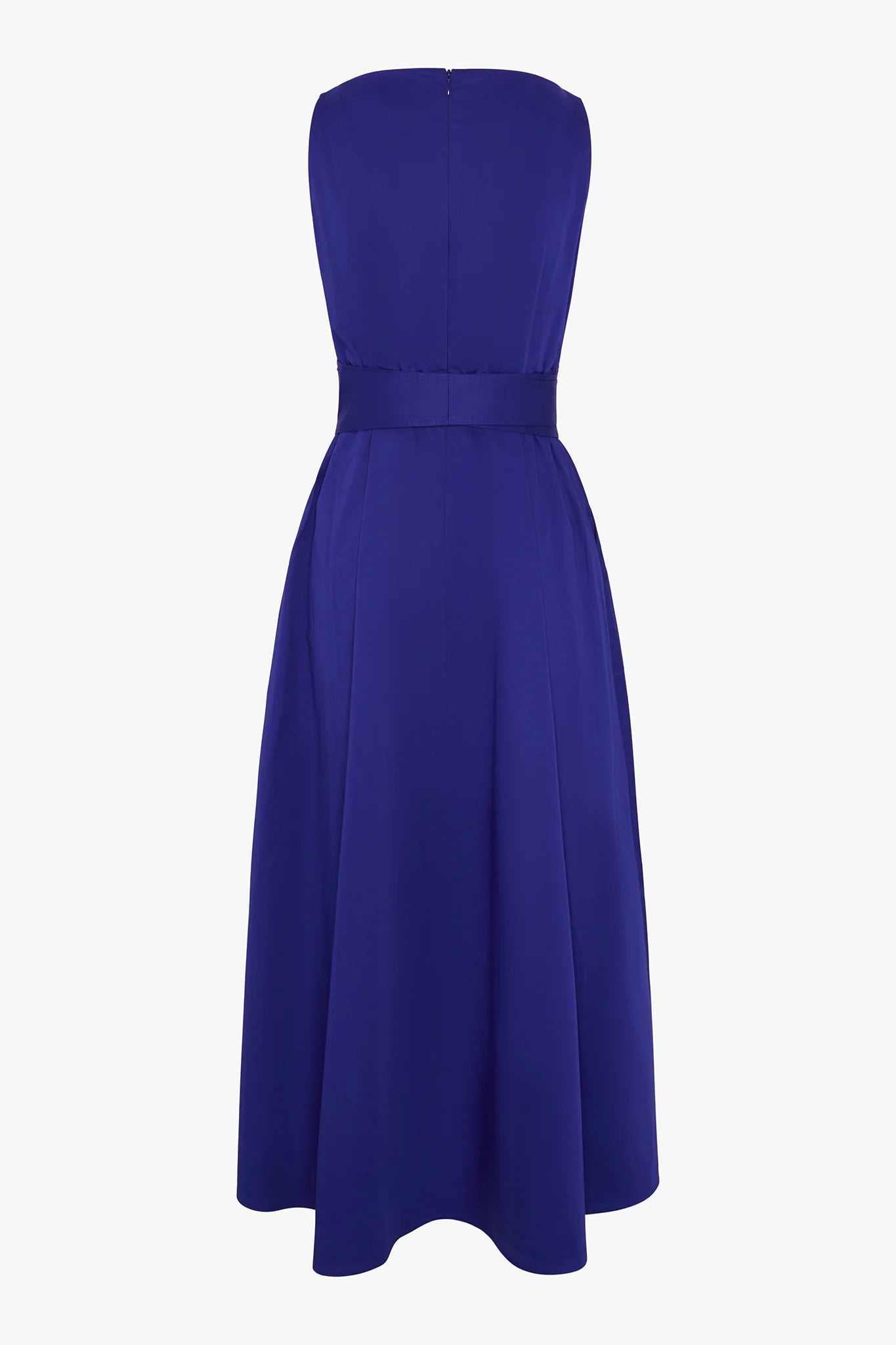 Jasper Conran "Harper" Slash Neck Sleeveless Dress Cotton in Blue
