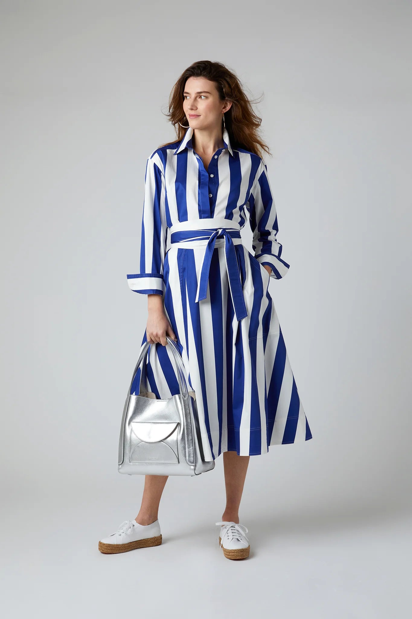 Jasper Conran "Floretta" Striped Button Through Cotton Shirt