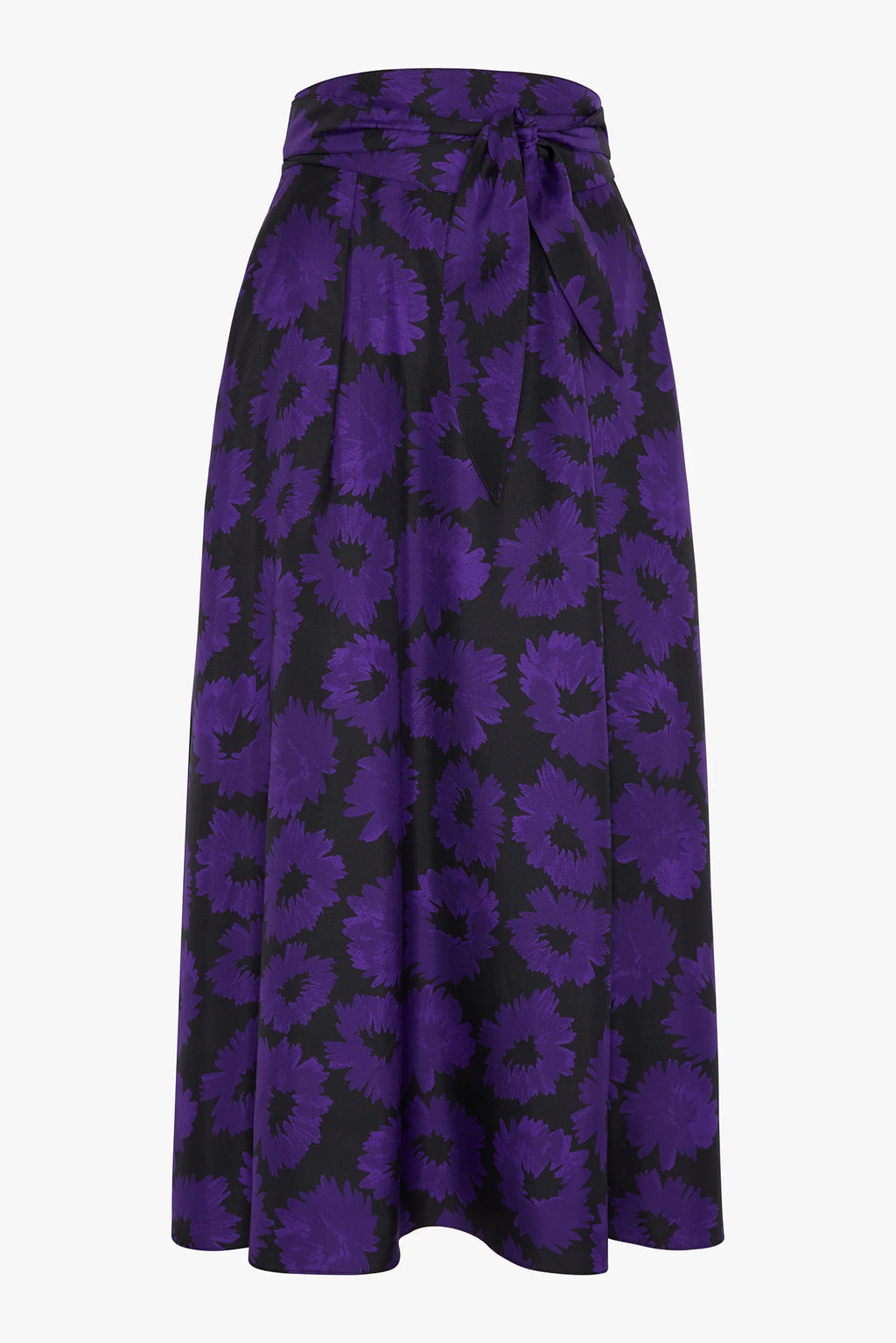 Jasper Conran "Isabella" Silk Twill Printed Maxi Skirt in Purple