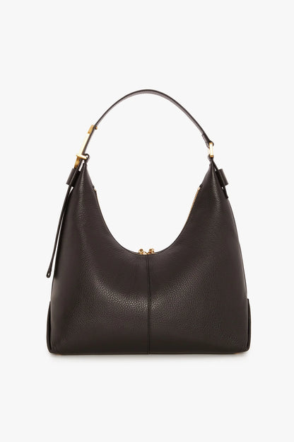 Jasper Conran Beatrix Leather Scoop Hobo in Black