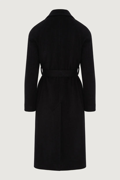 Jasper Conran "Geraldine" Wool Blend Long Coat in Black