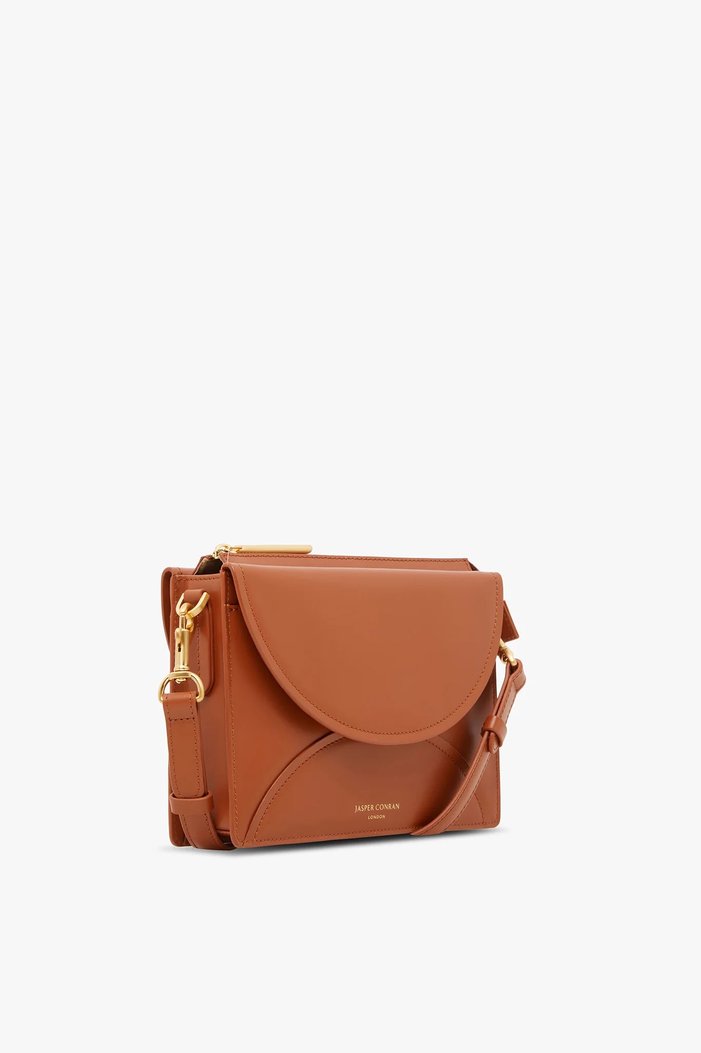 Jasper Conran Darcey Leather Double Flap Cross Body Bag