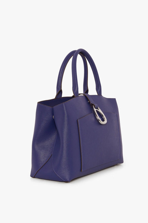 Bee Leather Tote in Cobalt Blue