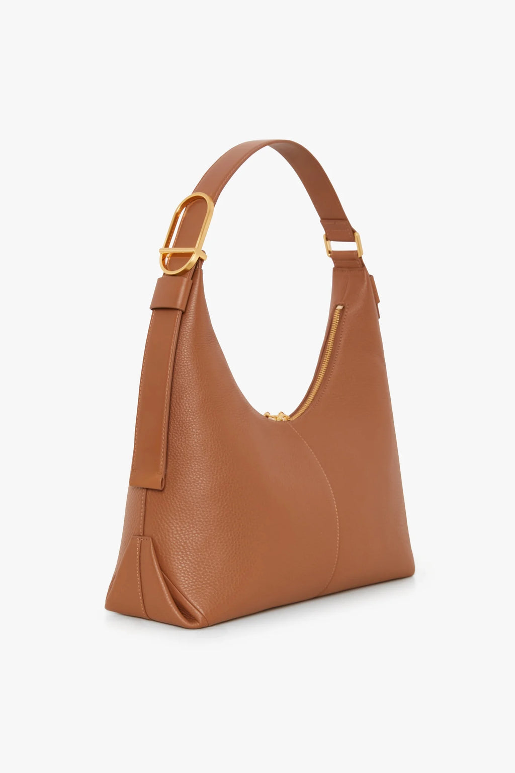 Beatrix Leather Scoop Hobo in Tan