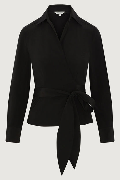 Jasper Conran "Genevieve" Silk Wrap Shirt