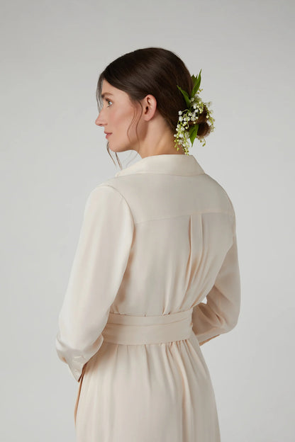 Jasper Conran "Hortensia" Silk Wrap Dress with Slip in Blush