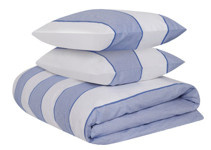 Jasper Conran "Dyed Jacquard" Duvet Cover Set in Blue Pinstripe