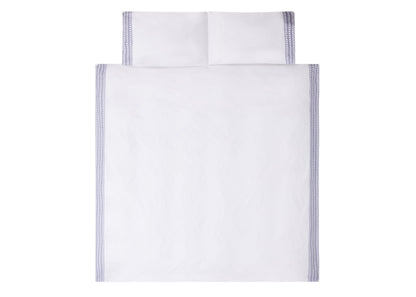 Jasper Conran "Circles Embroidered Border" Duvet Cover in White-True Blue