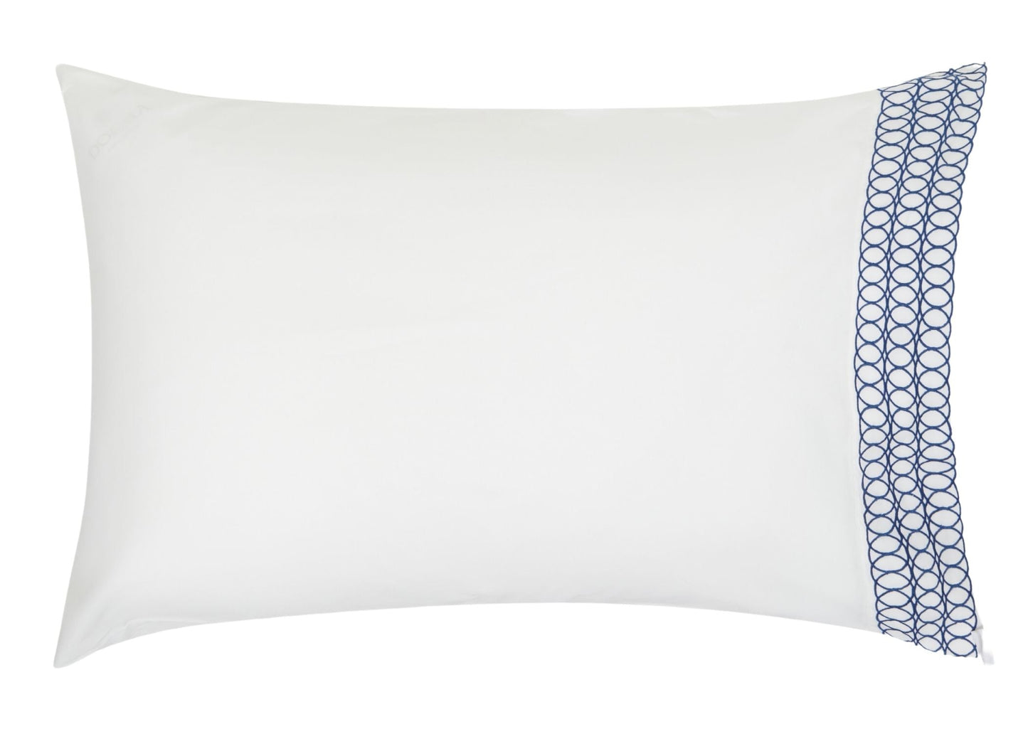 Jasper Conran "Circles Embroidered Border" Duvet Cover in White-True Blue