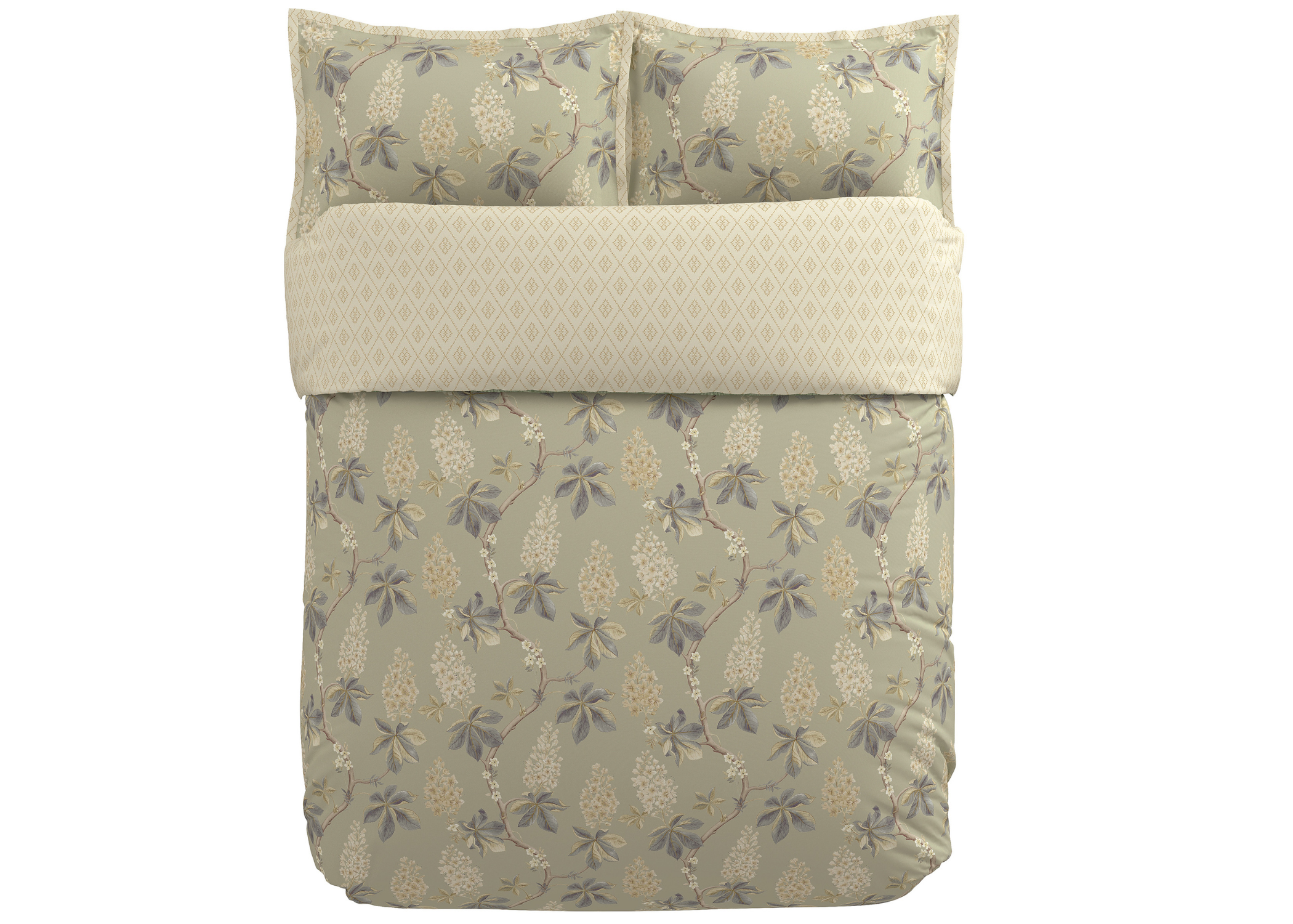 Sanderson "Chestnut Tree" Duvet Cover Set in Grey Blue & Sage