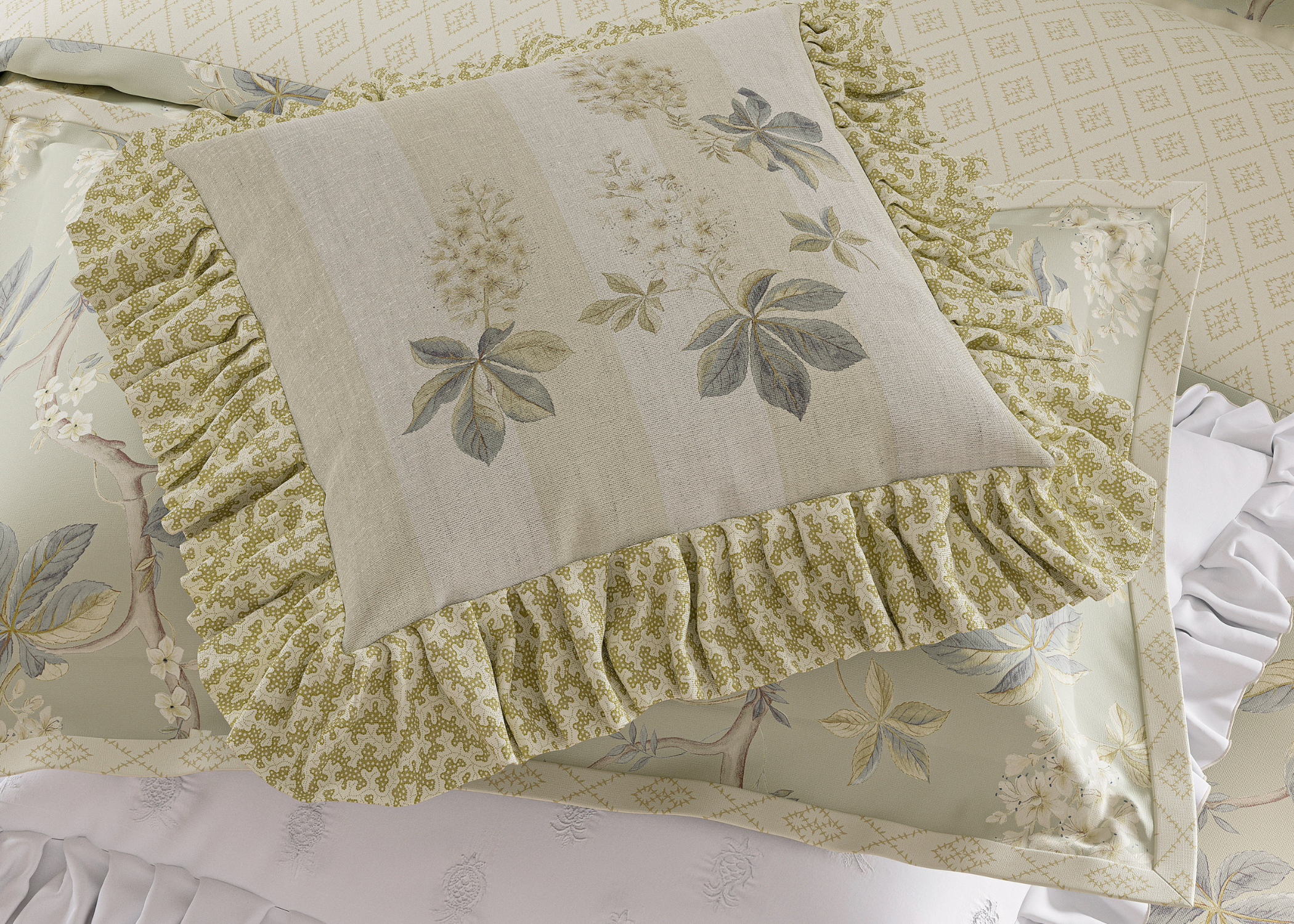 Sanderson "Chestnut Tree" Duvet Cover Set in Grey Blue & Sage