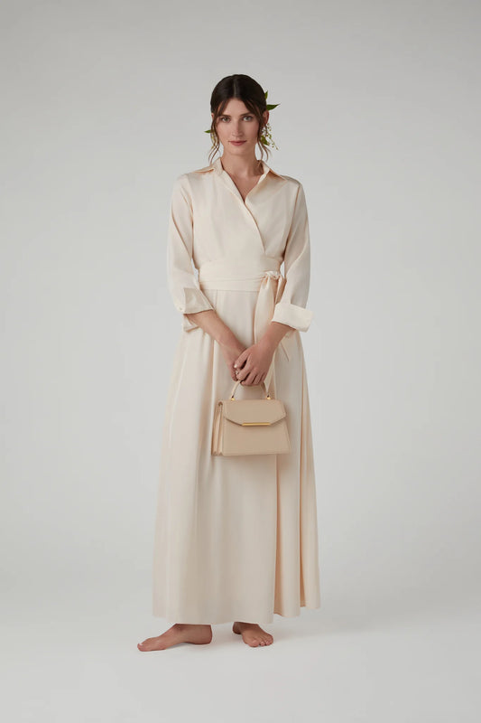 Jasper Conran "Hortensia" Silk Wrap Dress with Slip in Blush