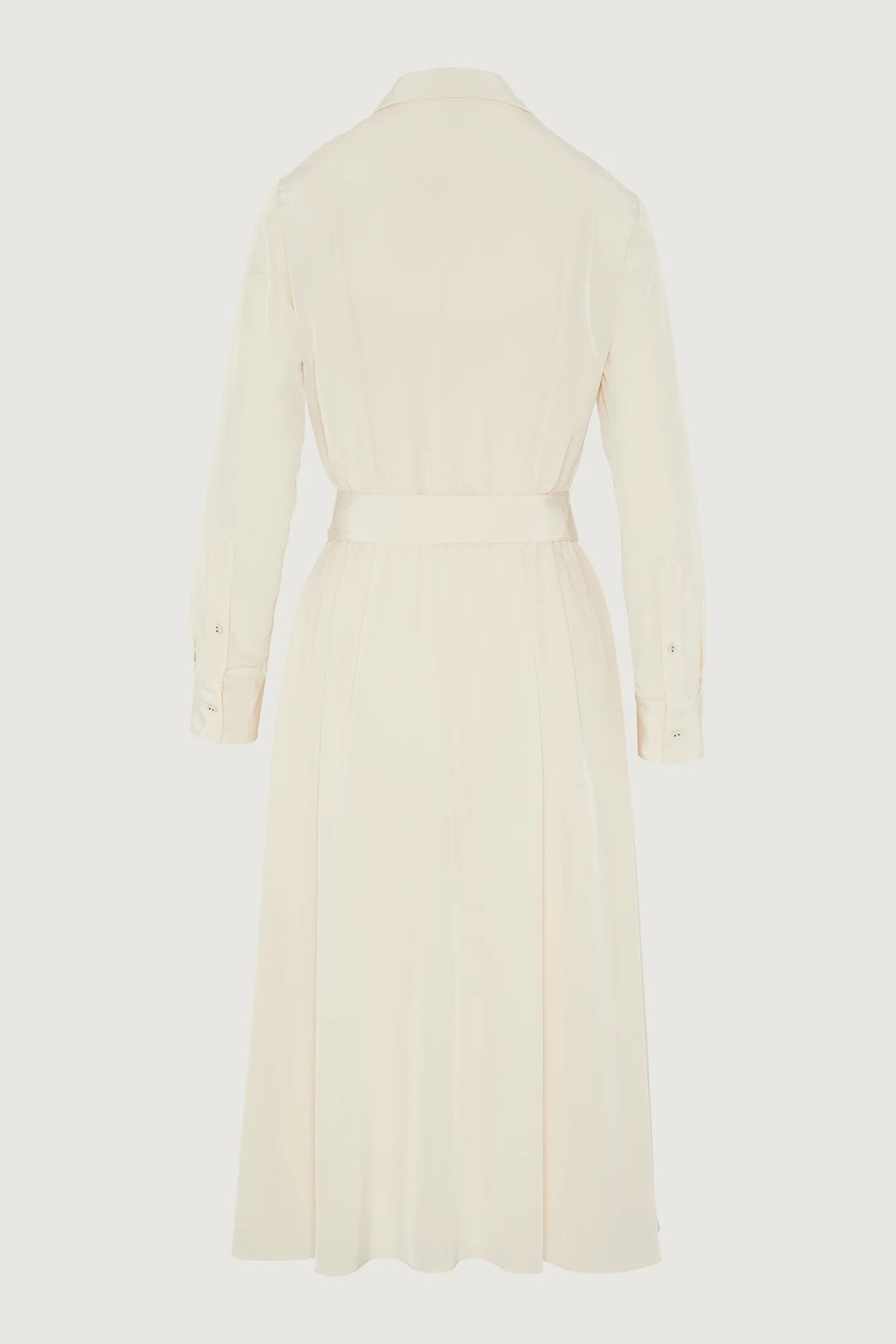 Jasper Conran "Filomena" Silk Full Skirt Shirt Dress in Cream