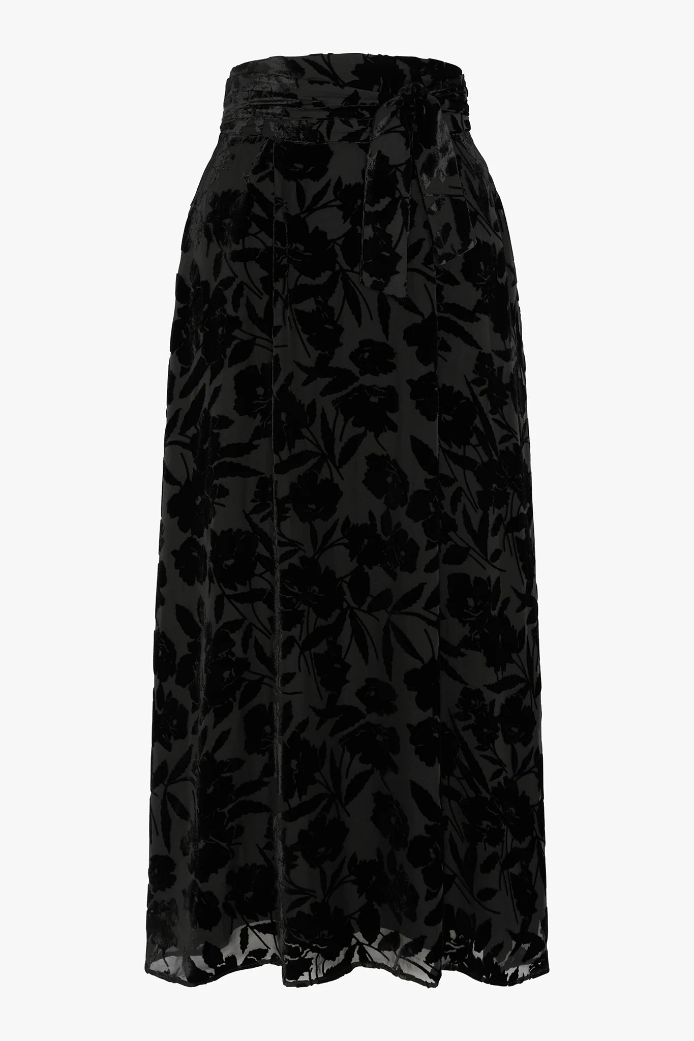 Jasper Conran Idalia Velvet Burn Out Skirt Black Floral