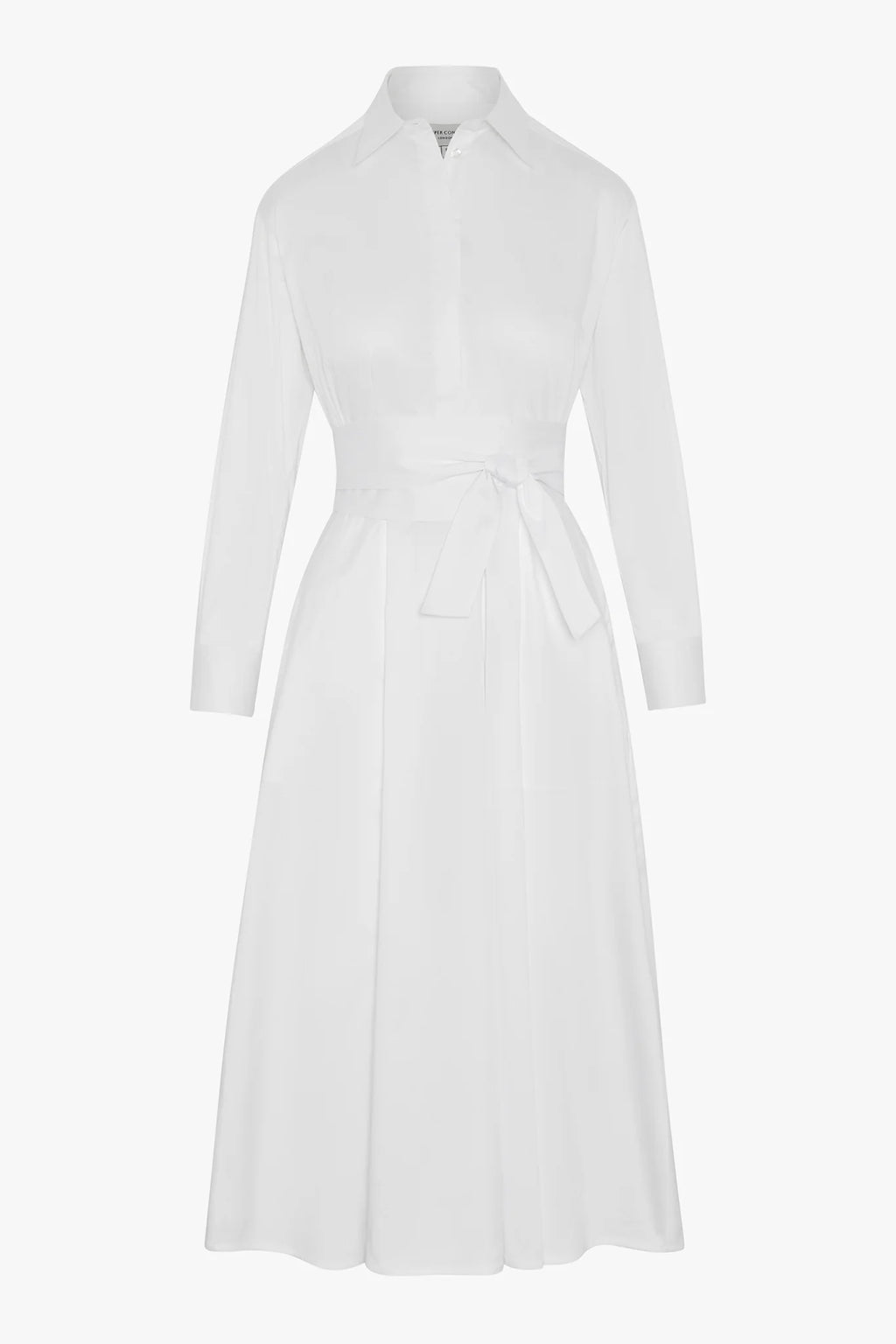 Blythe Full Skirt Shirt Dress in White