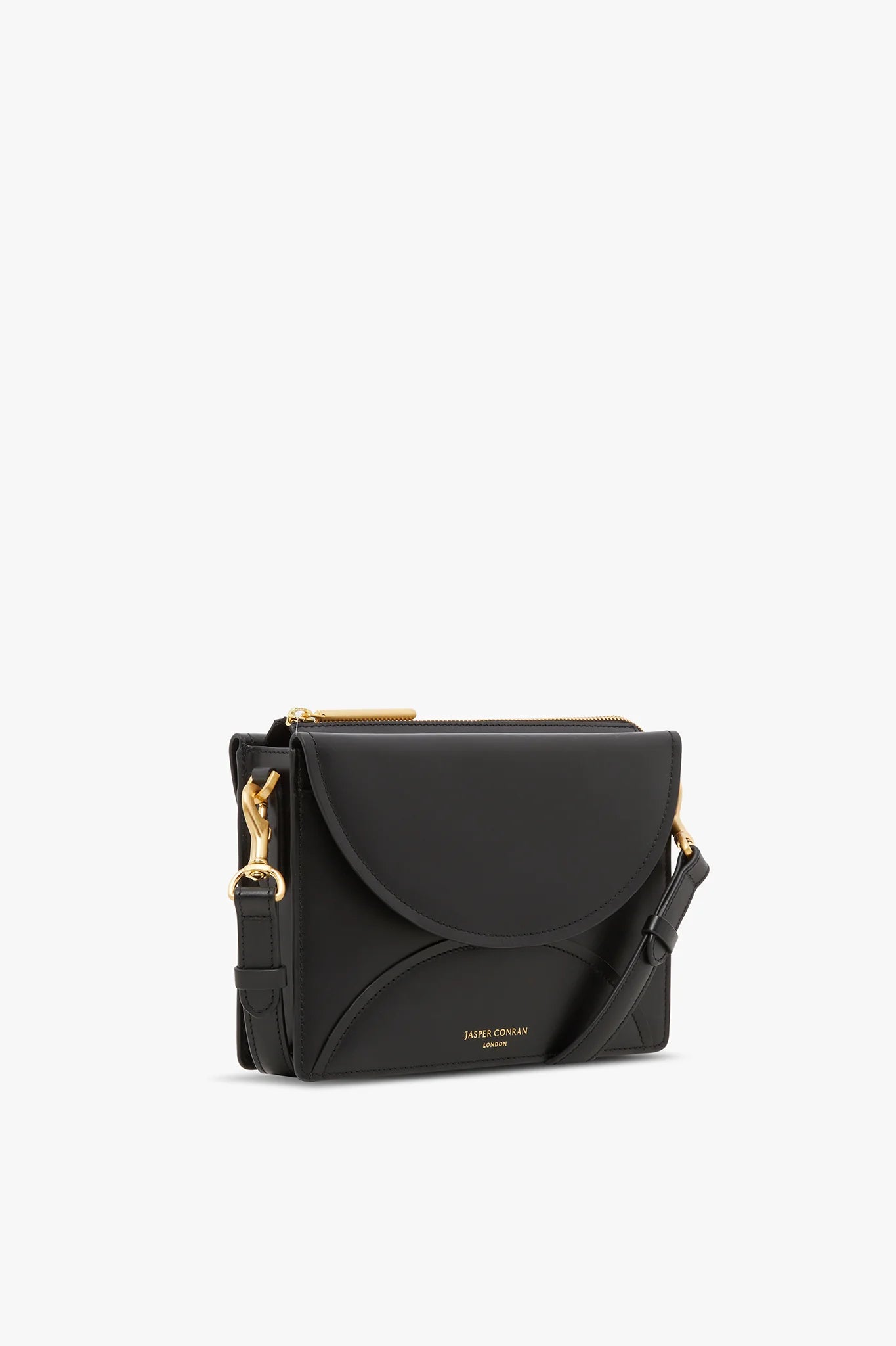 Jasper Conran Darcey Leather Double Flap Cross Body Bag