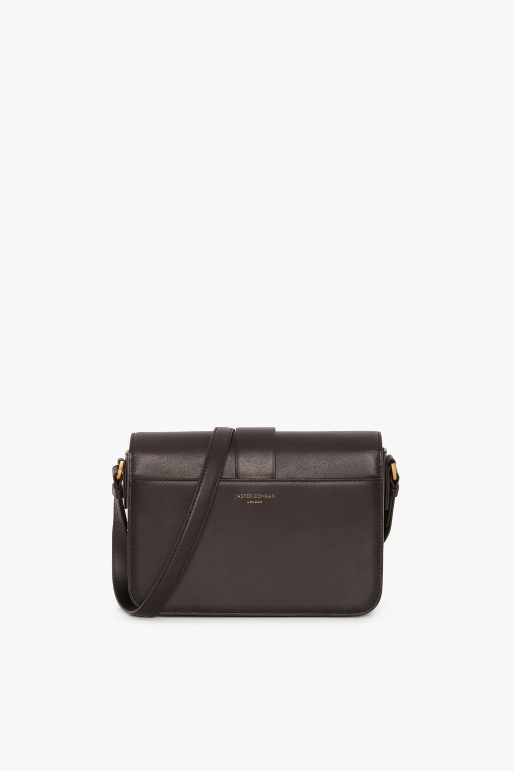 Beatrix Flap Over Leather Cross Body in Black