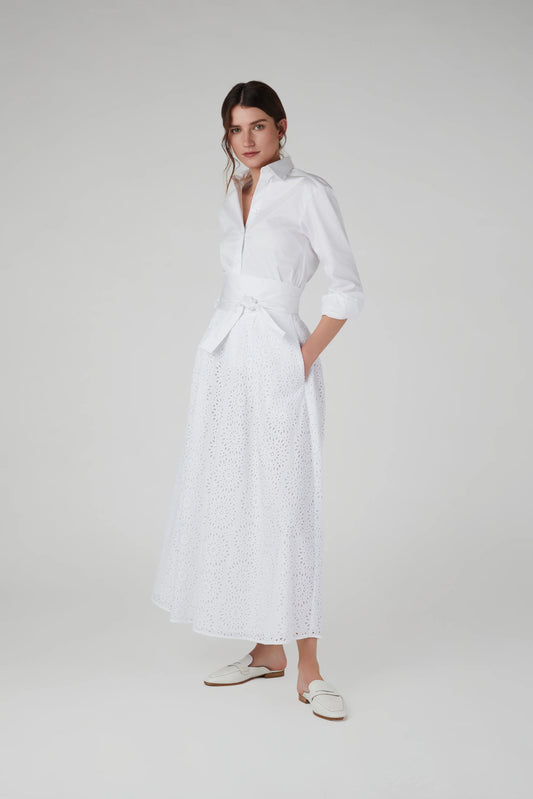 Jasper Conran "Felicia" Broderie Maxi Skirt in White